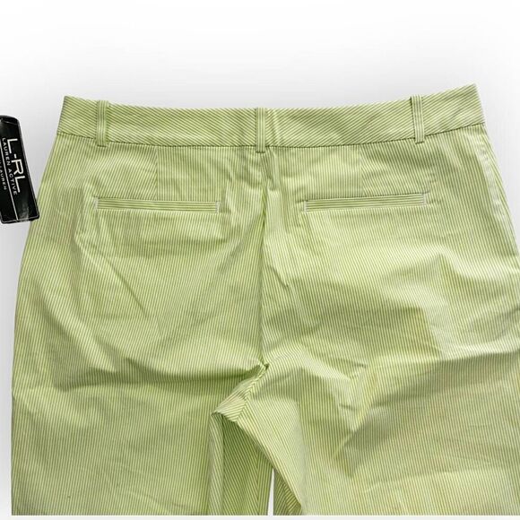 LRL Lauren Womens Shorts Sz 10 Golf Walking Green Stripped Active Bermuda - Picture 7 of 8
